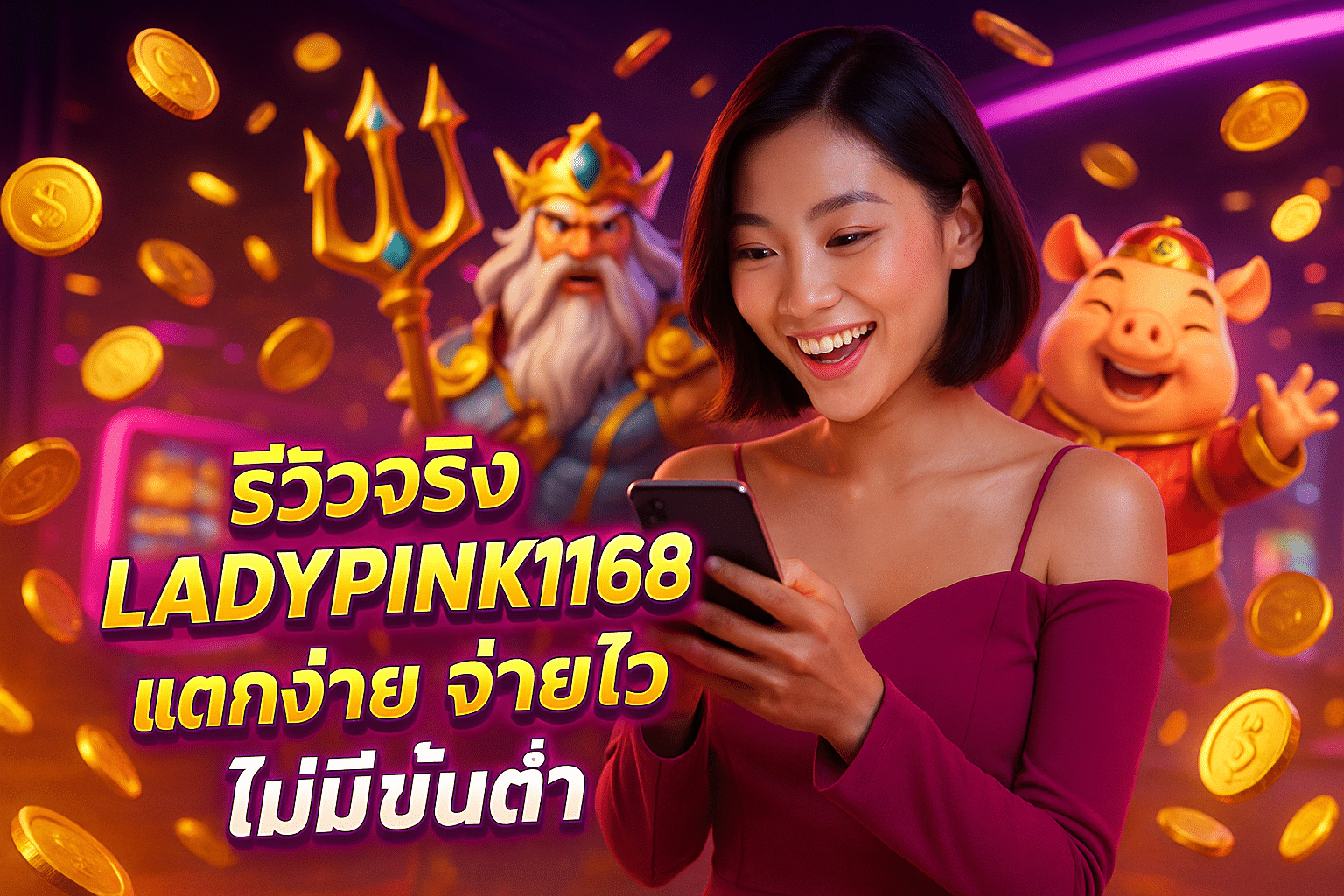รีวิวจริง LADYPINK168 แตกง่าย จ่ายไว ไม่มีขั้นต่ำ